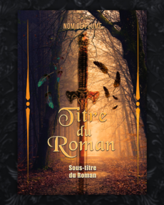 cover couverture premade prefabriquee fantasy epee plumes paysage de nature