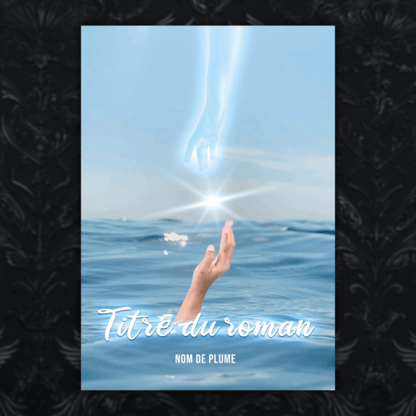 premade cover couverture prefabriquee avec main tendue hors de l eau et main brillante angelique