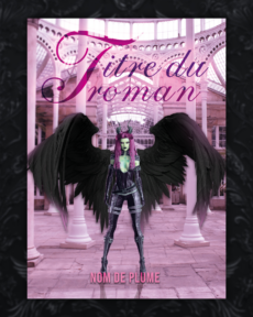 cover couverture prefabriquee premade demon rose femme verte ailes noires