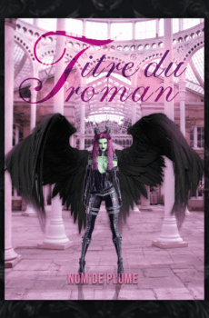 cover couverture prefabriquee premade demon rose femme verte ailes noires
